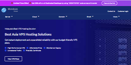 Mondoze马来西亚服务器100Mbps不限流量仅$8.33/月，双ISP原生住宅IP，支持Netflix/TikTok/ChatGPT